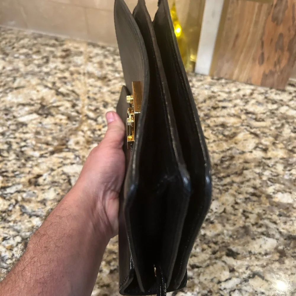 Gianne Versace Black Clutch with Gold Accents with coa - Picture 5 of 12